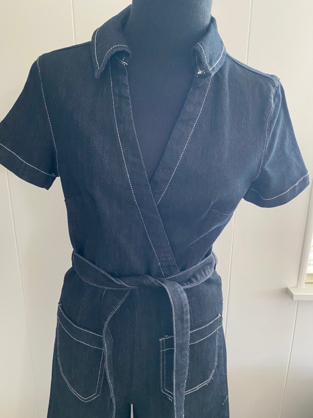 Maeve by Anthropologie The Collette Wrap Jumpsuit Denim, size 6 - Picture 3 of 9